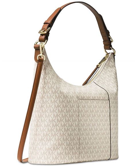 Michael Kors Vanilla Signature Lupita Large Hobo Shoulder Bag